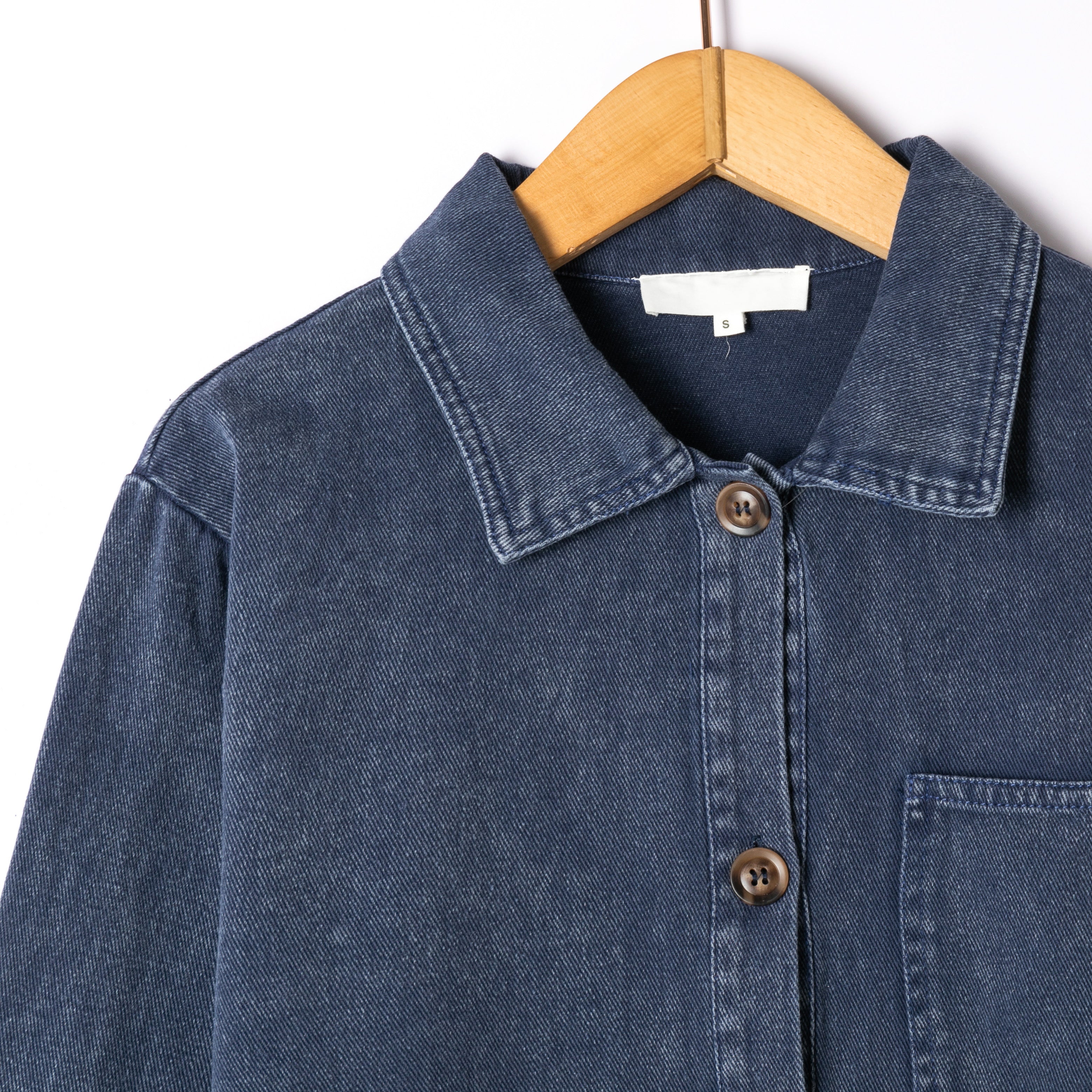 Denim button dress - Marine
