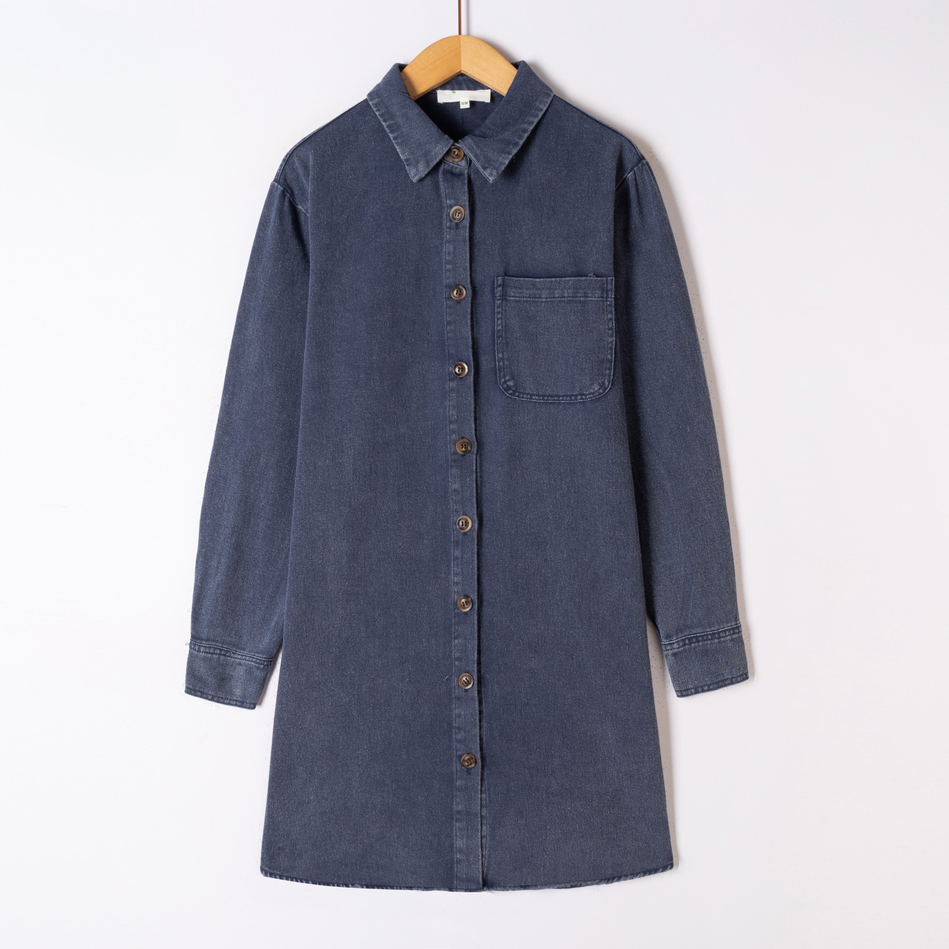 Denim dress longsleeve - Marine