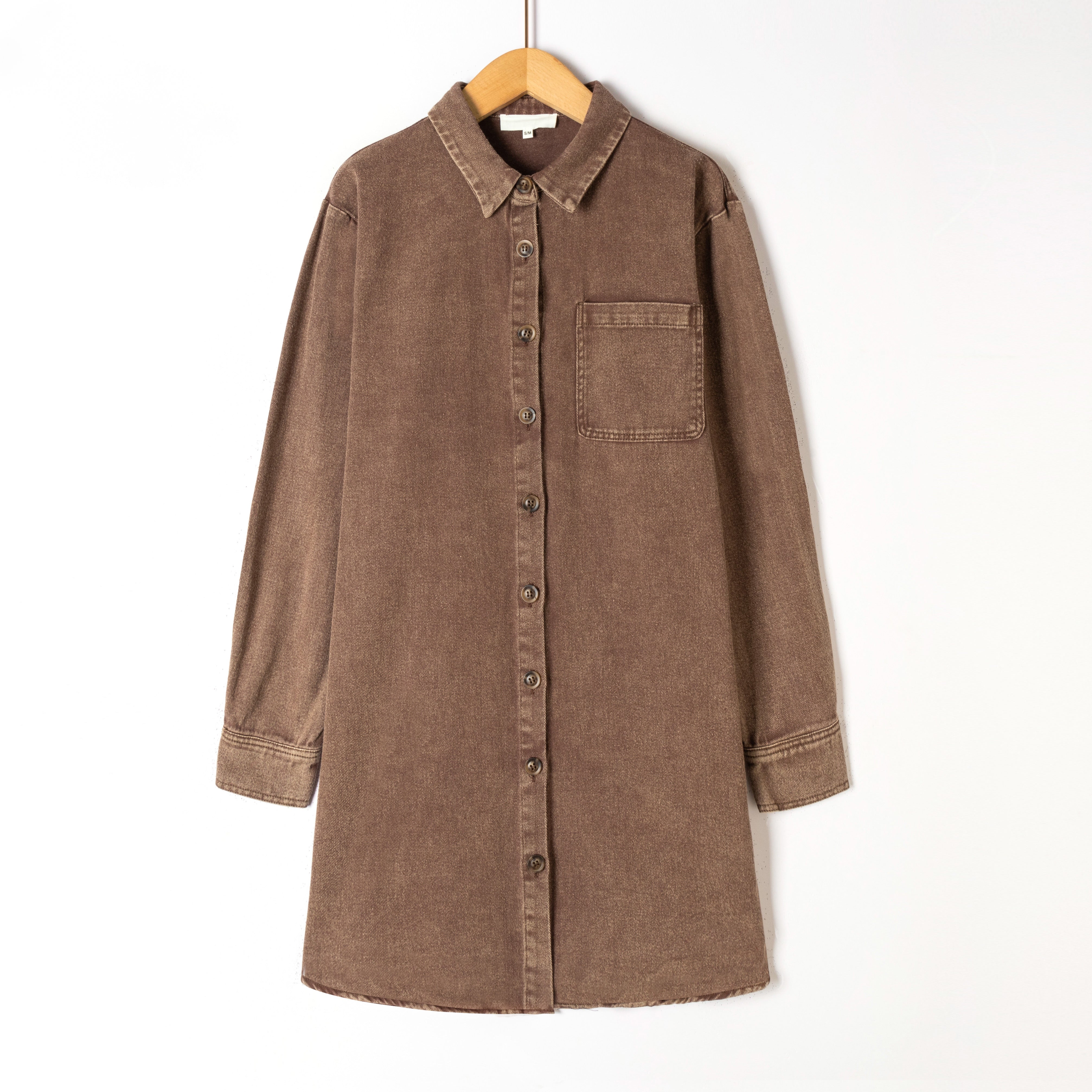 Denim dress longsleeve - Choco