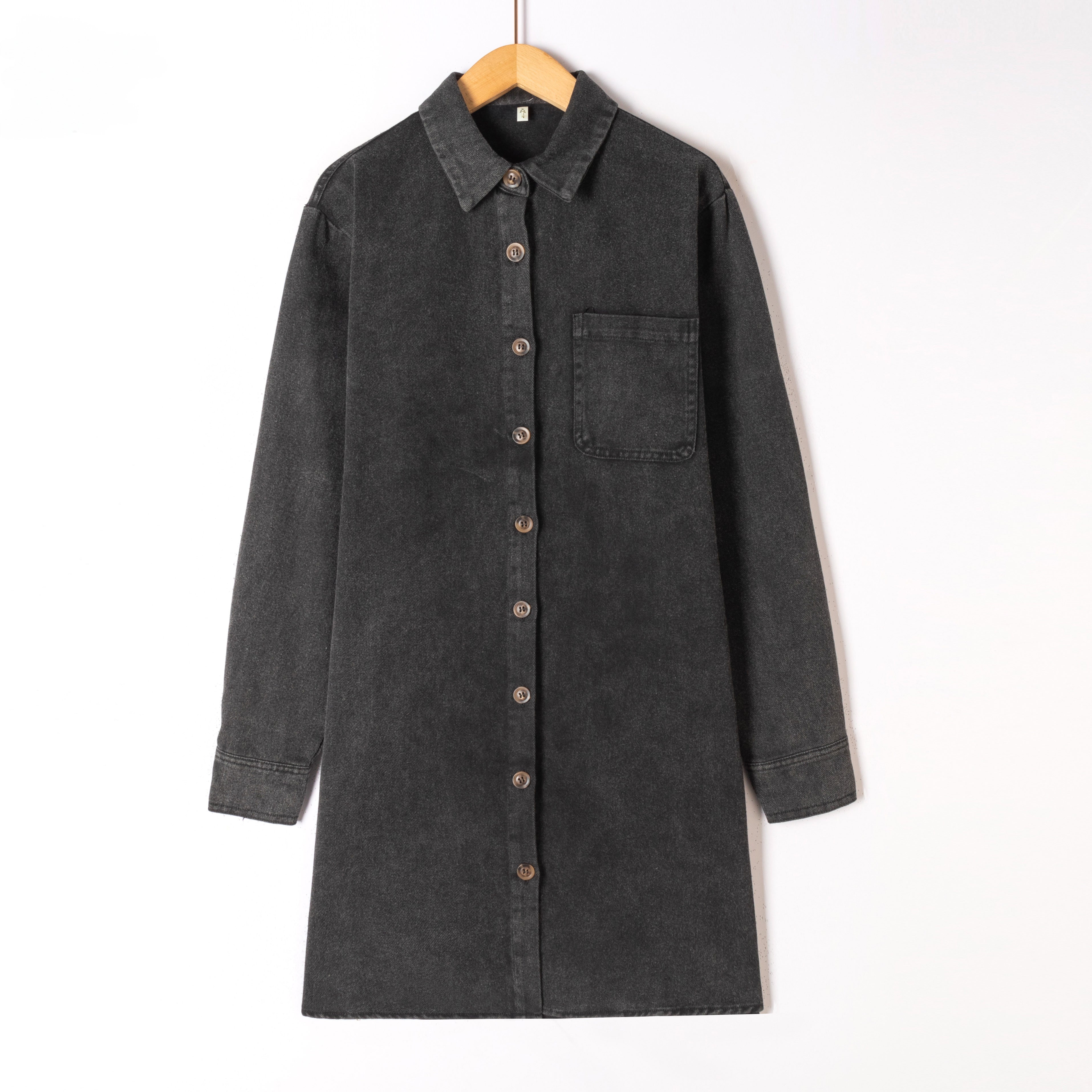 Denim dress longsleeve - Black