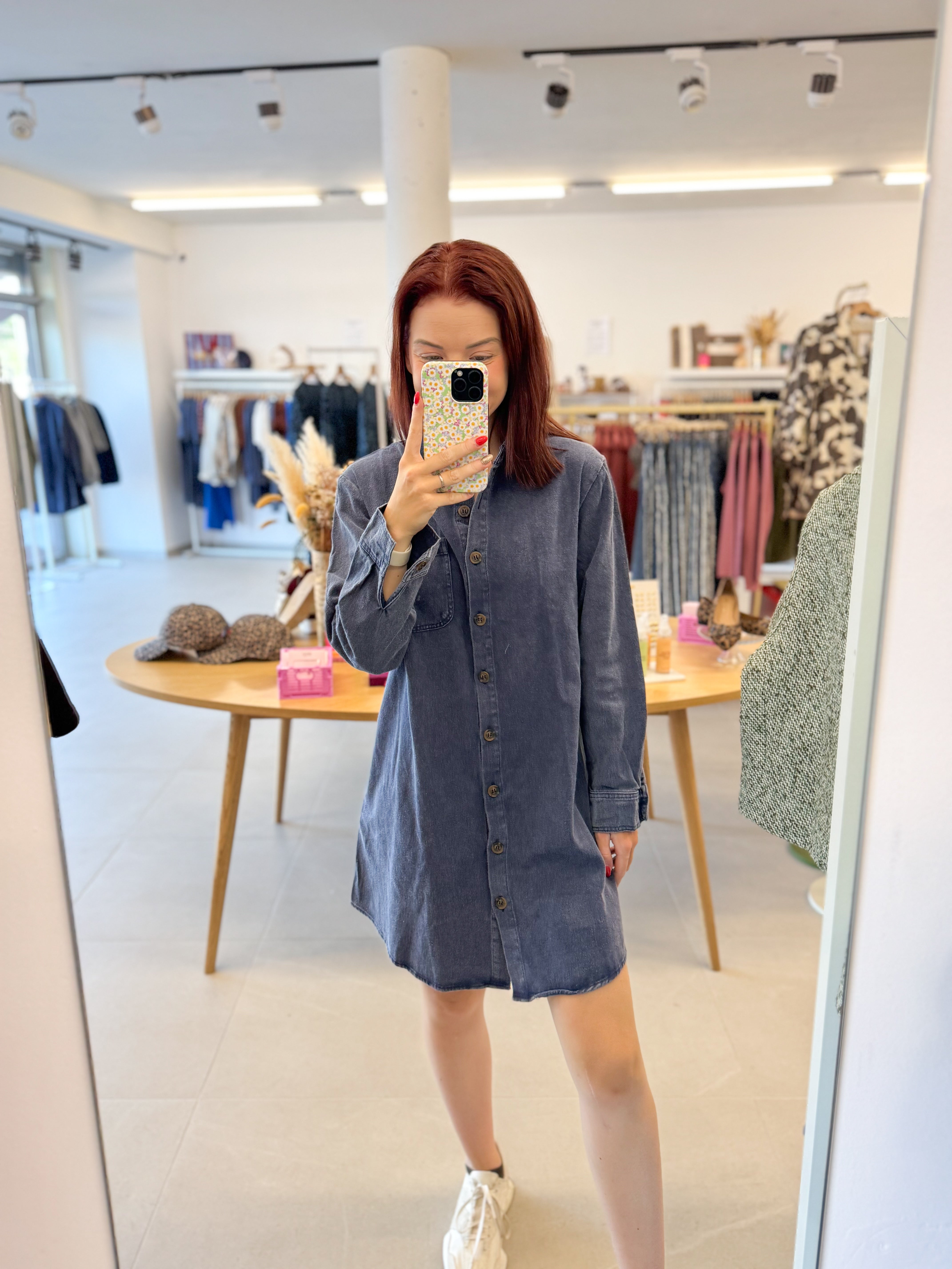 Denim dress longsleeve - Marine