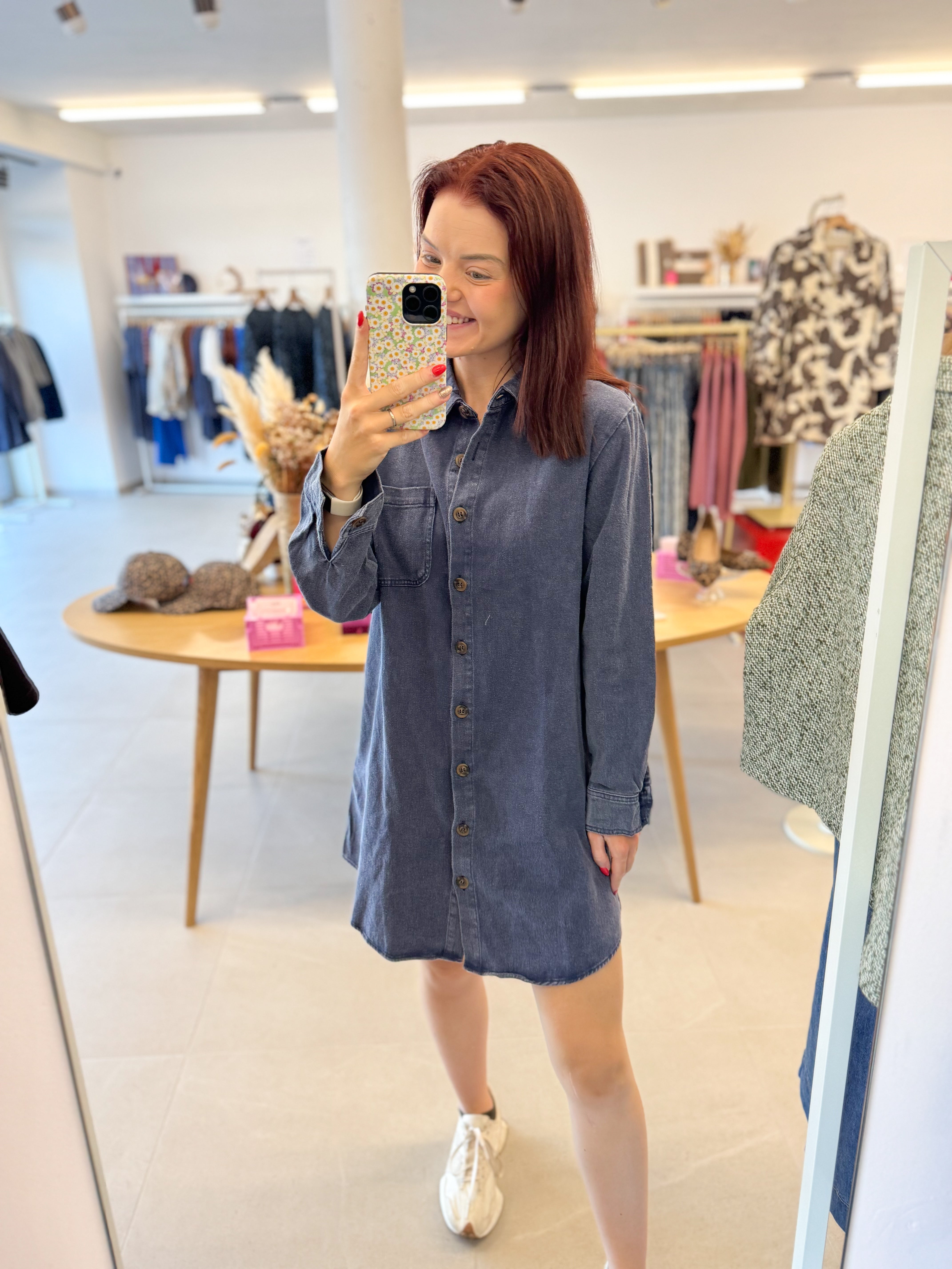 Denim dress longsleeve - Marine