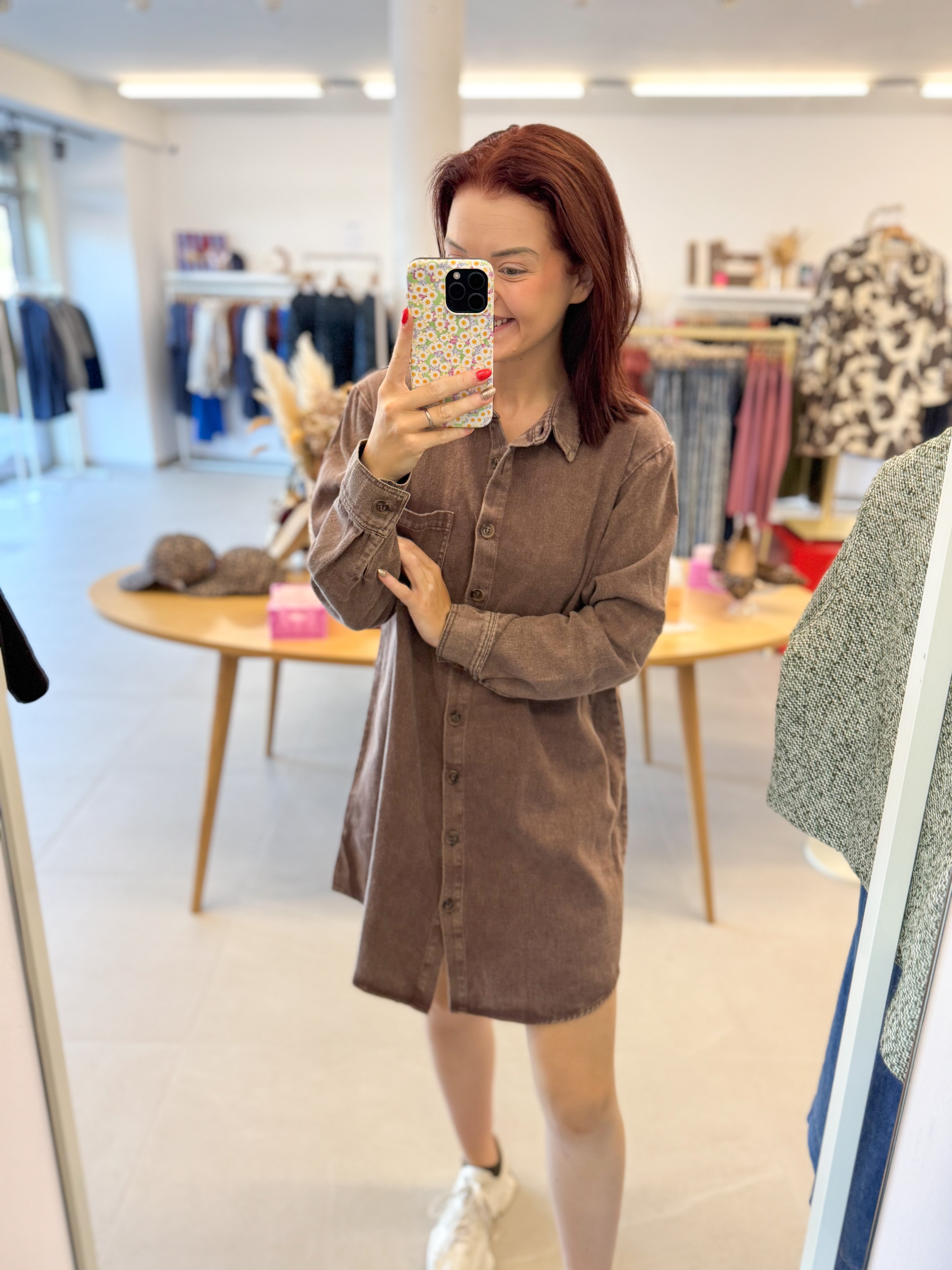 Denim dress longsleeve - Choco