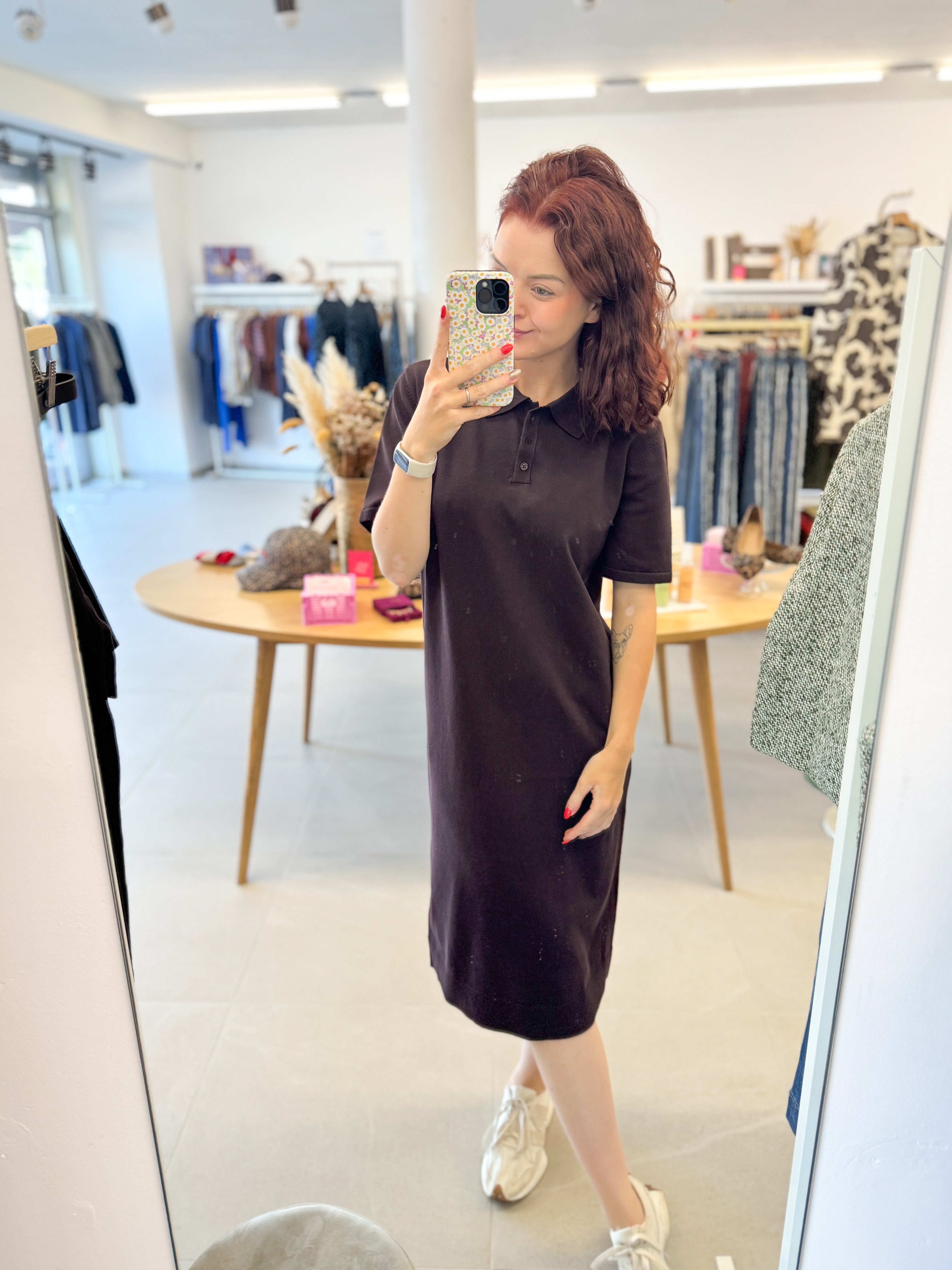Mila SZ Polo SS Dress - chocolate