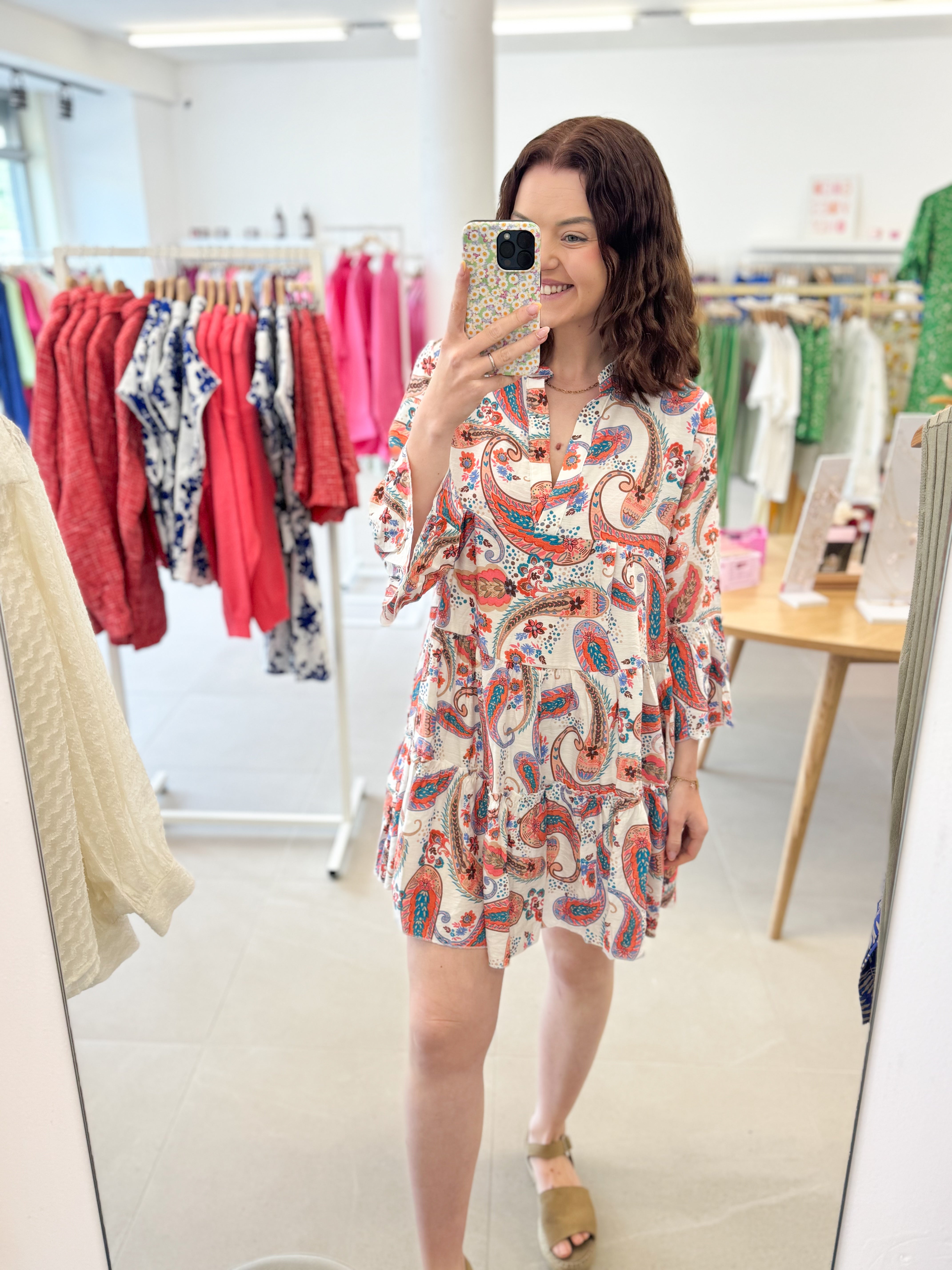 Orange boho dress