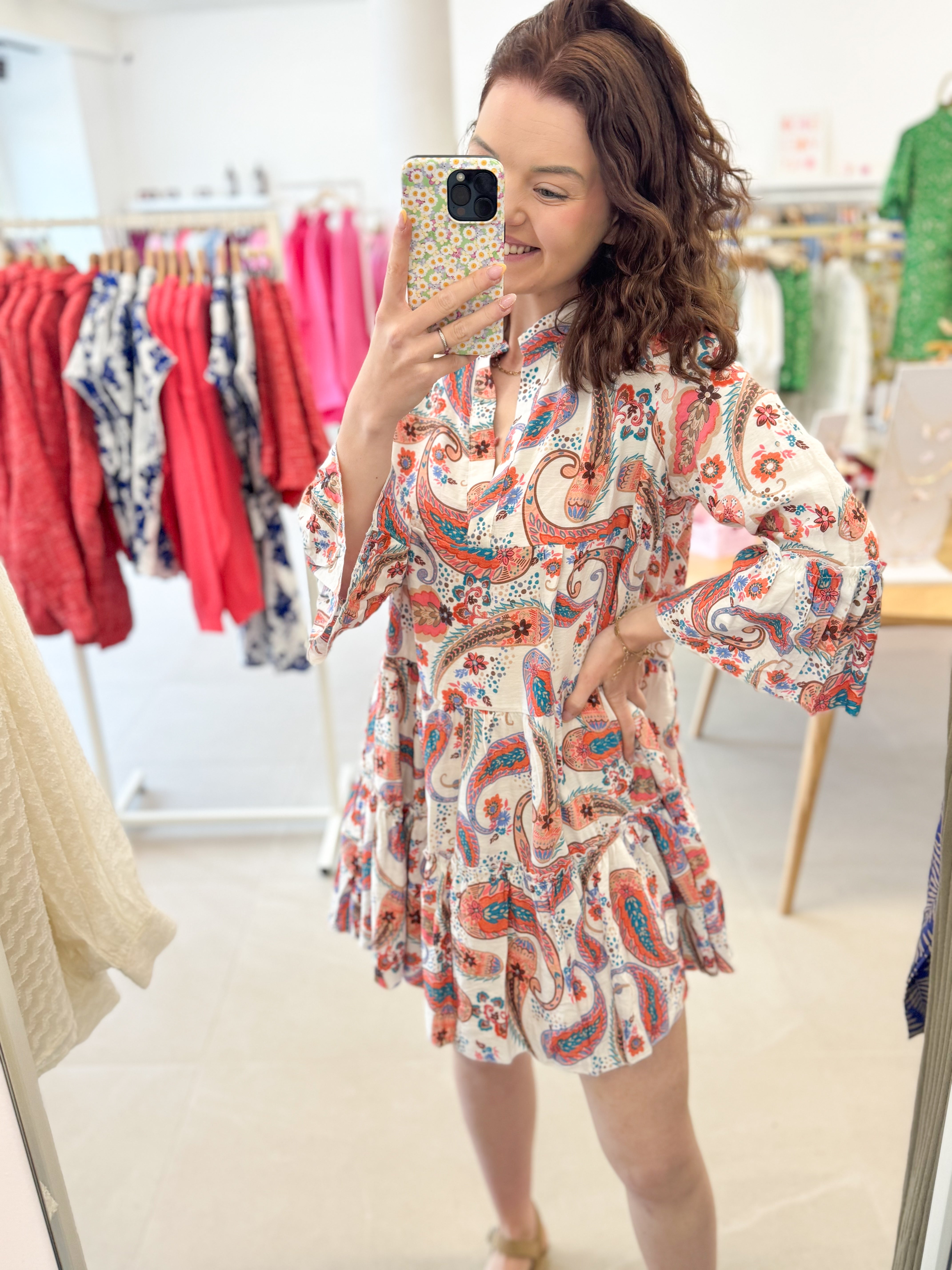 Orange boho dress