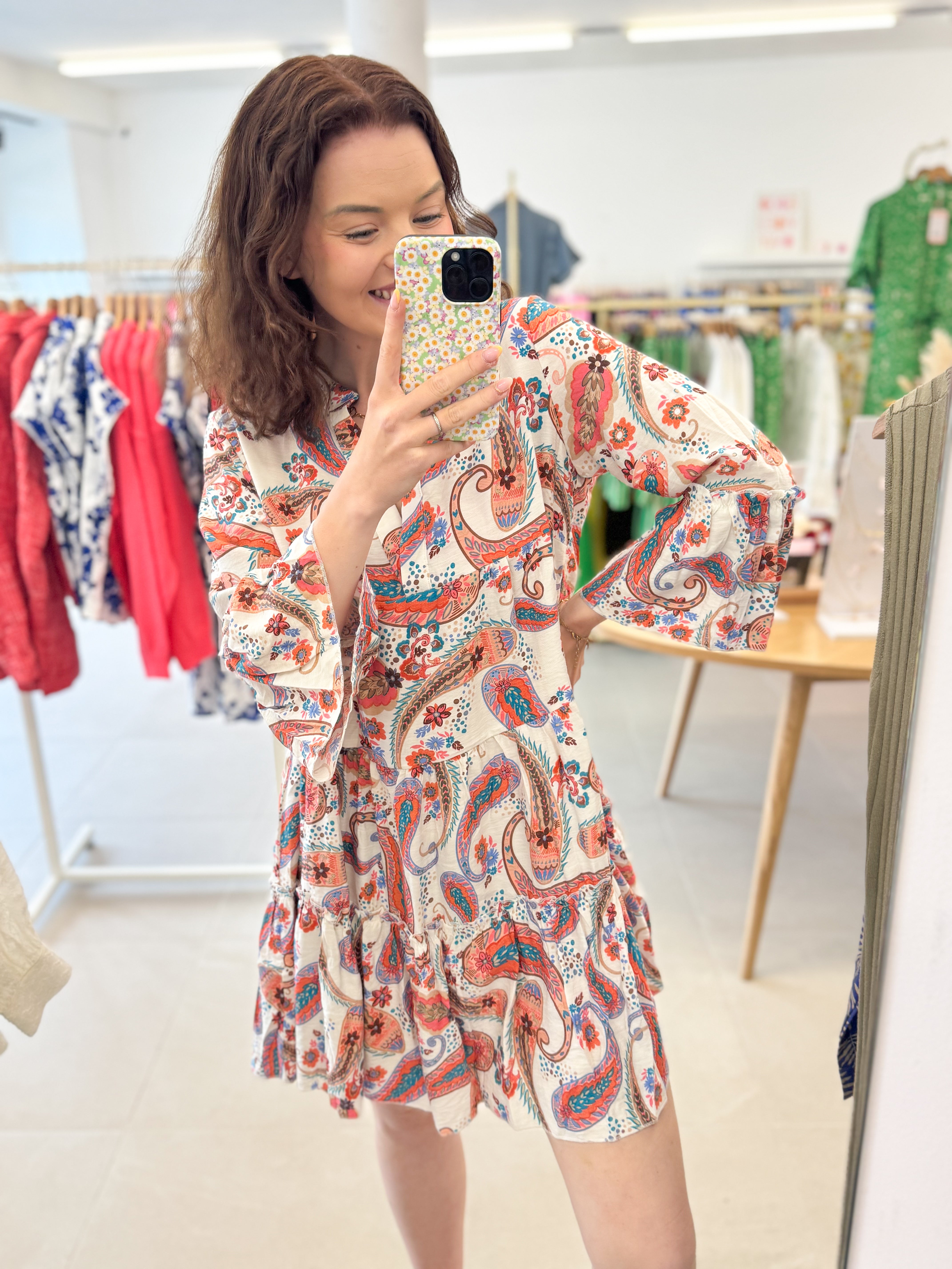 Orange boho dress