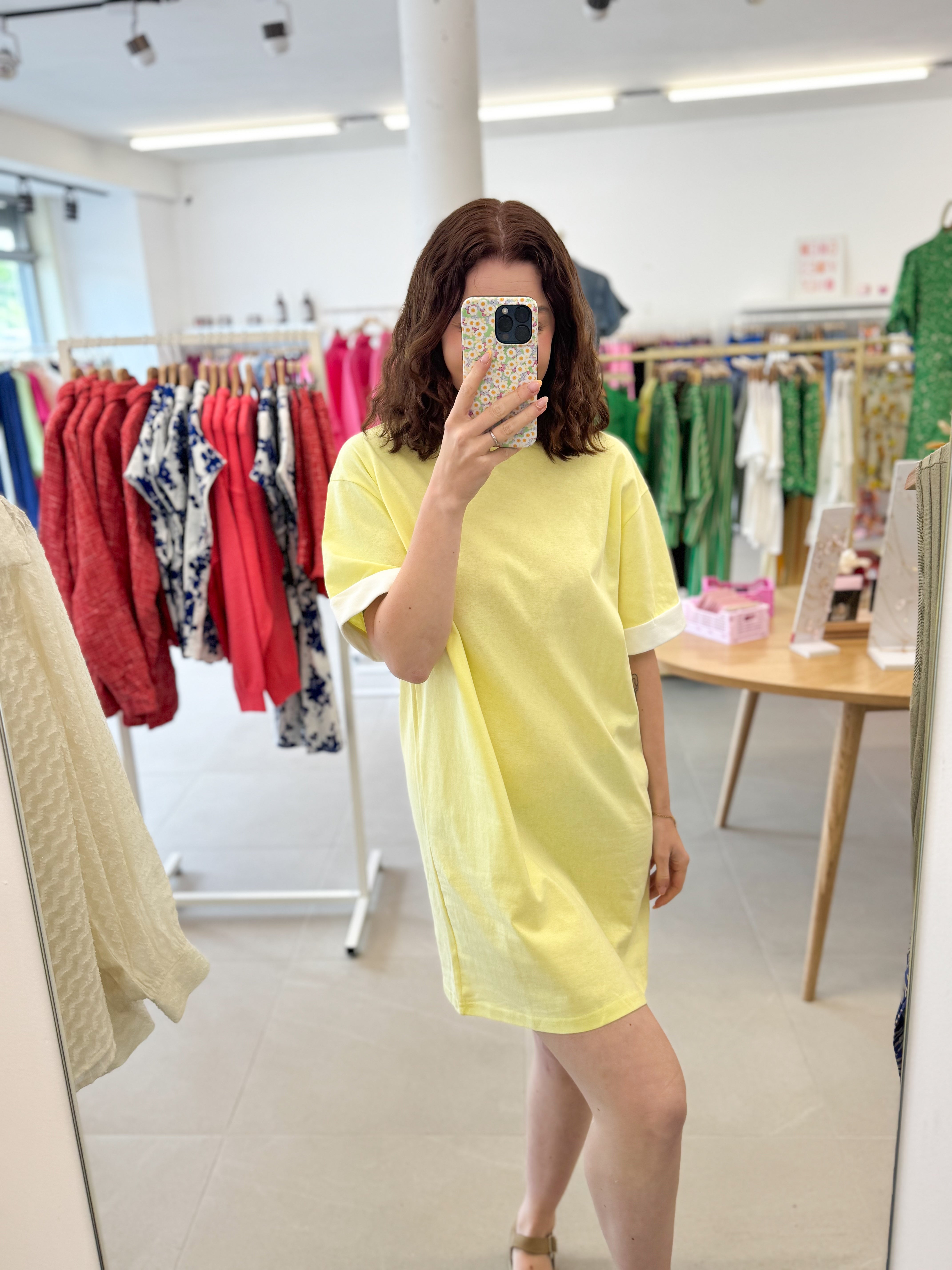 Tee dress - Yellow/White