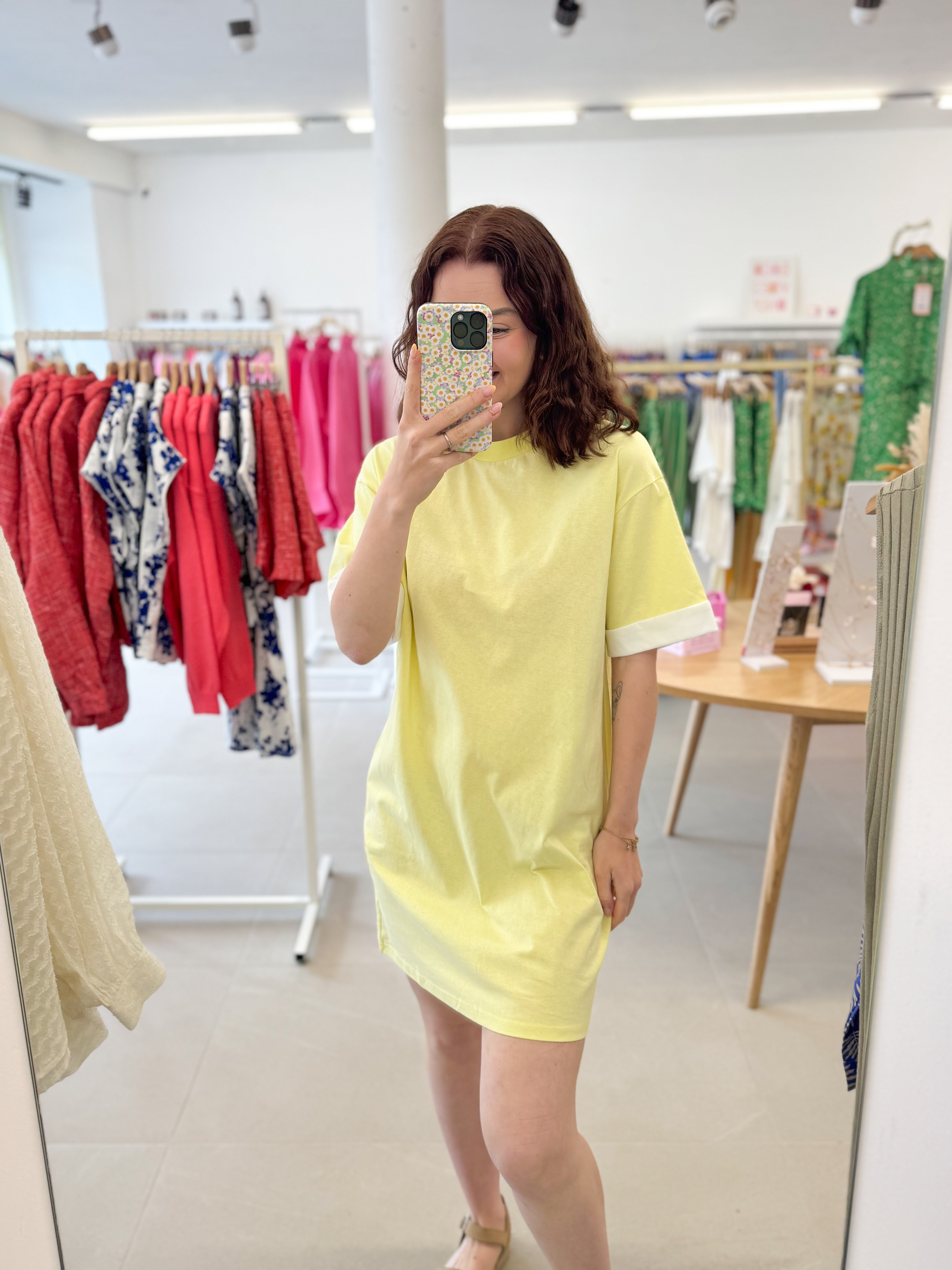 Tee dress - Yellow/White