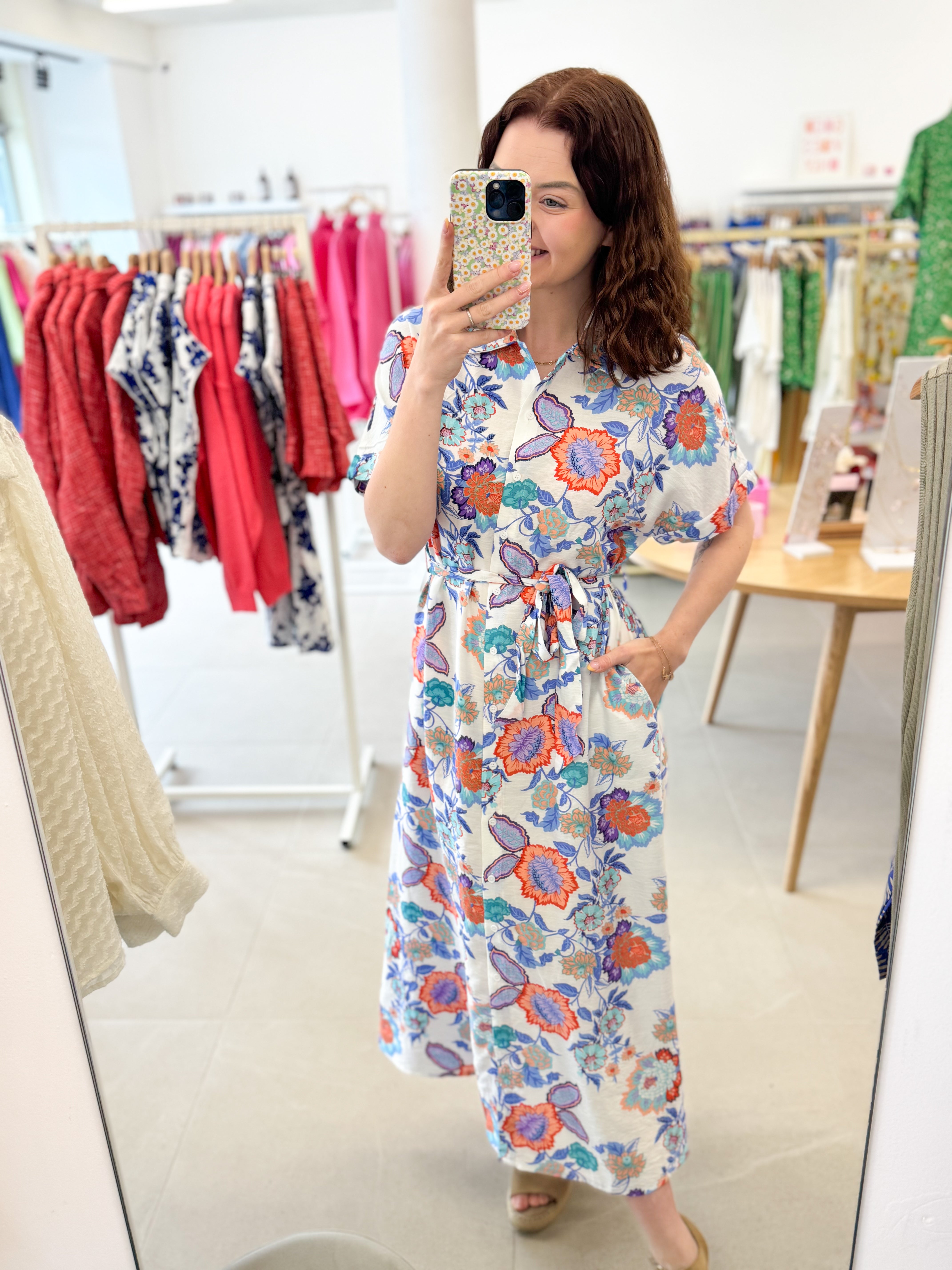 Maxi dress - Orange/Blue