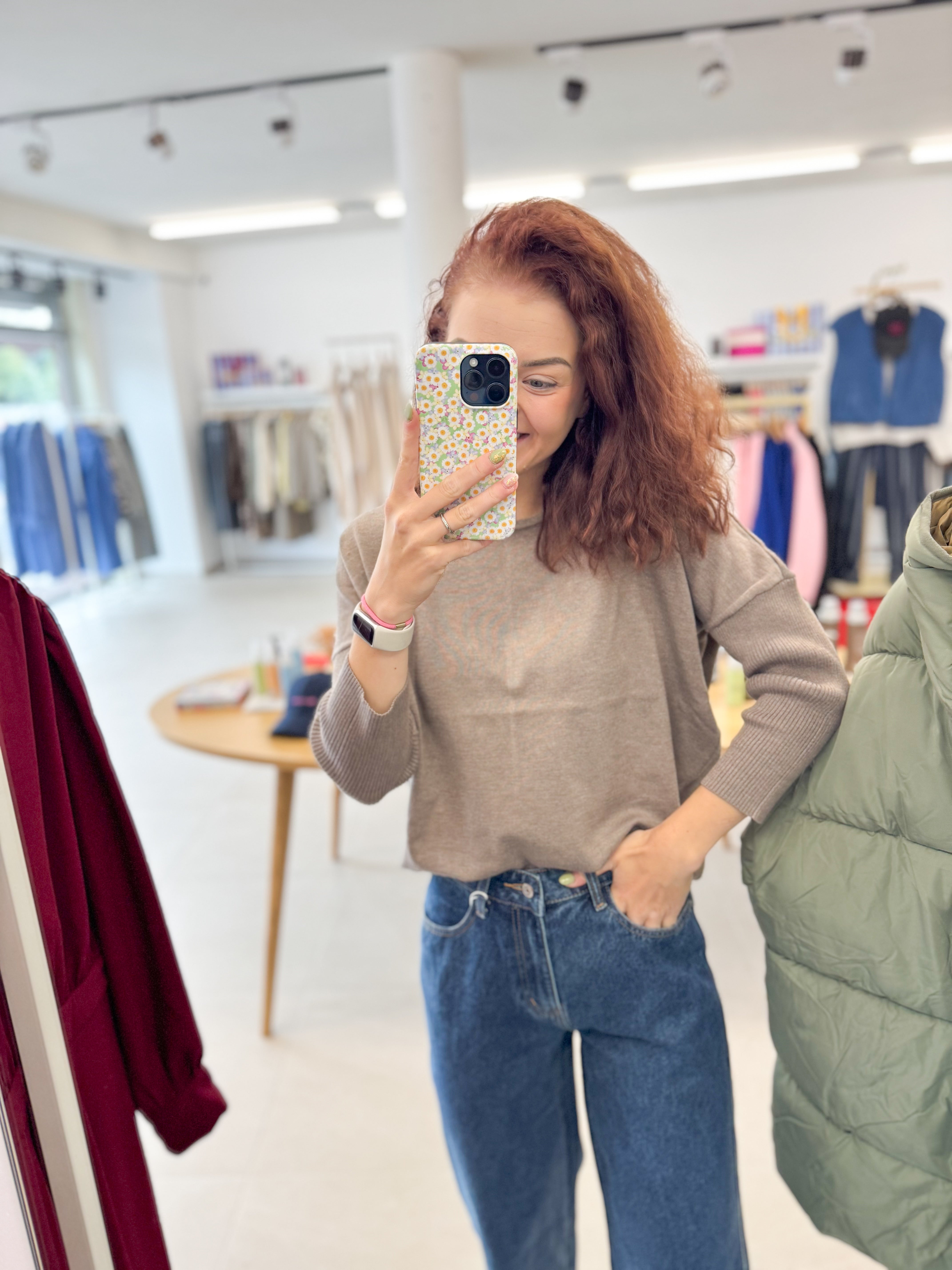 Mila SZ R-neck Pullover - Melange