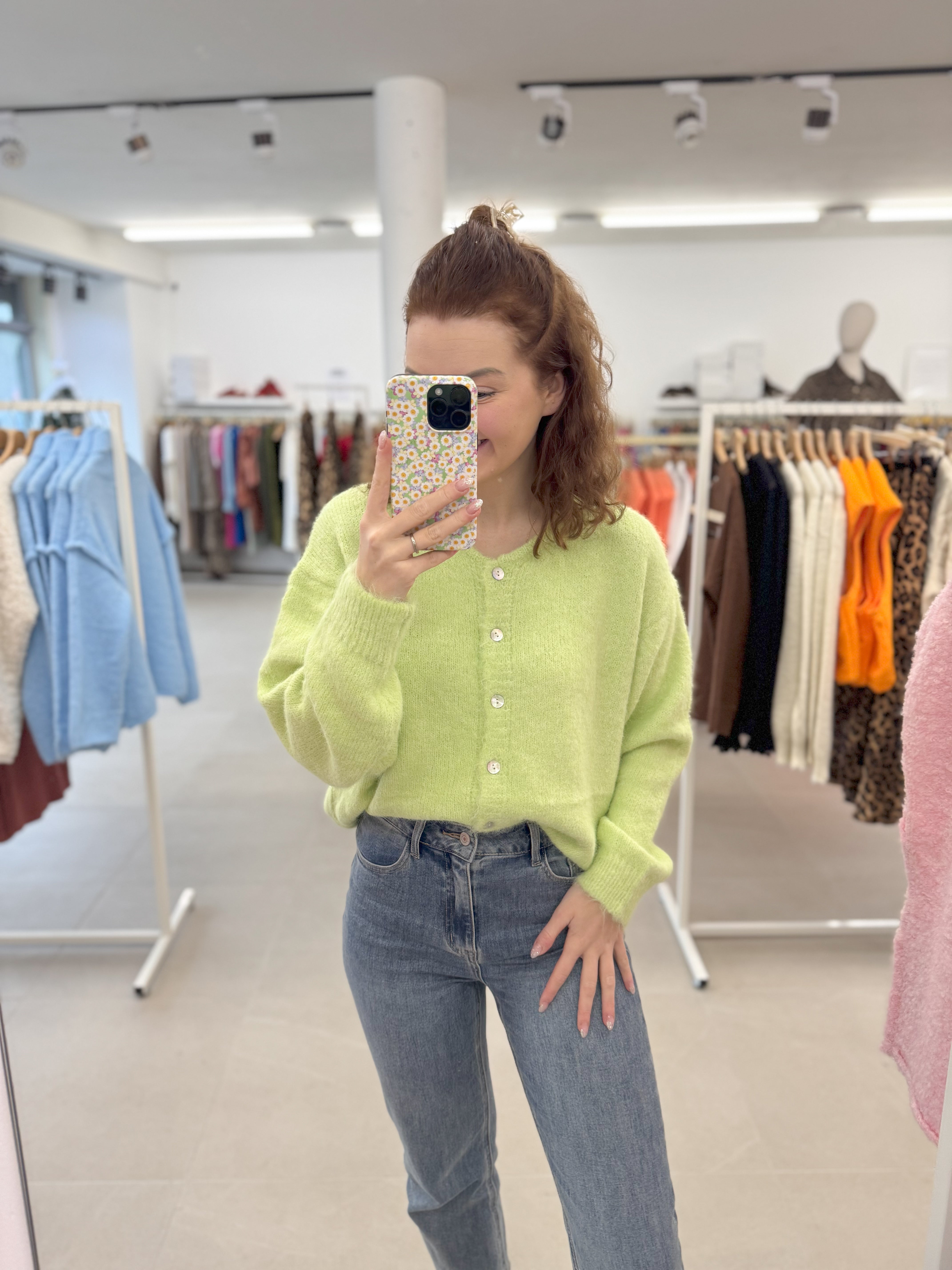 Cosy button knit - Vert
