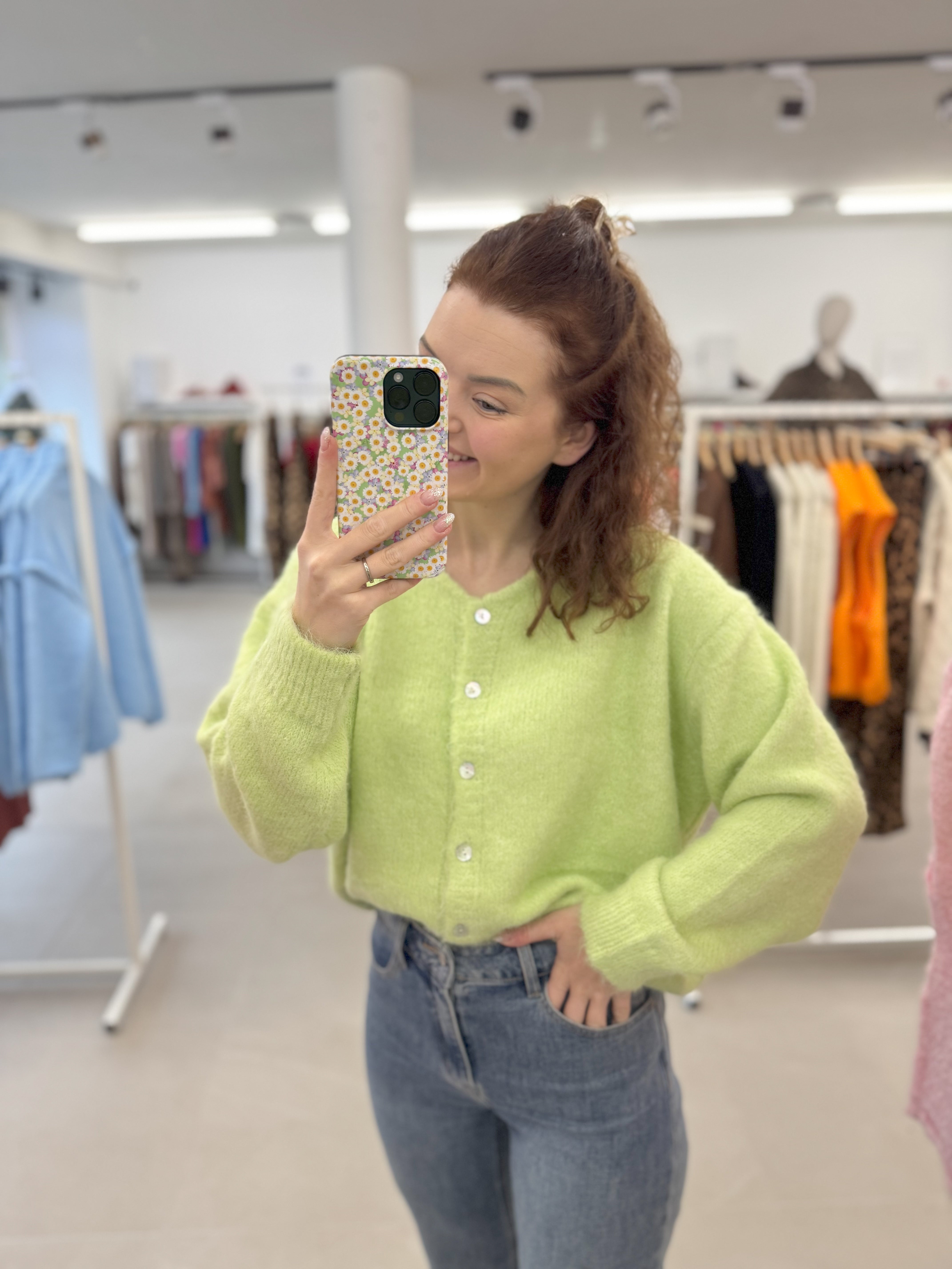 Cosy button knit - Vert