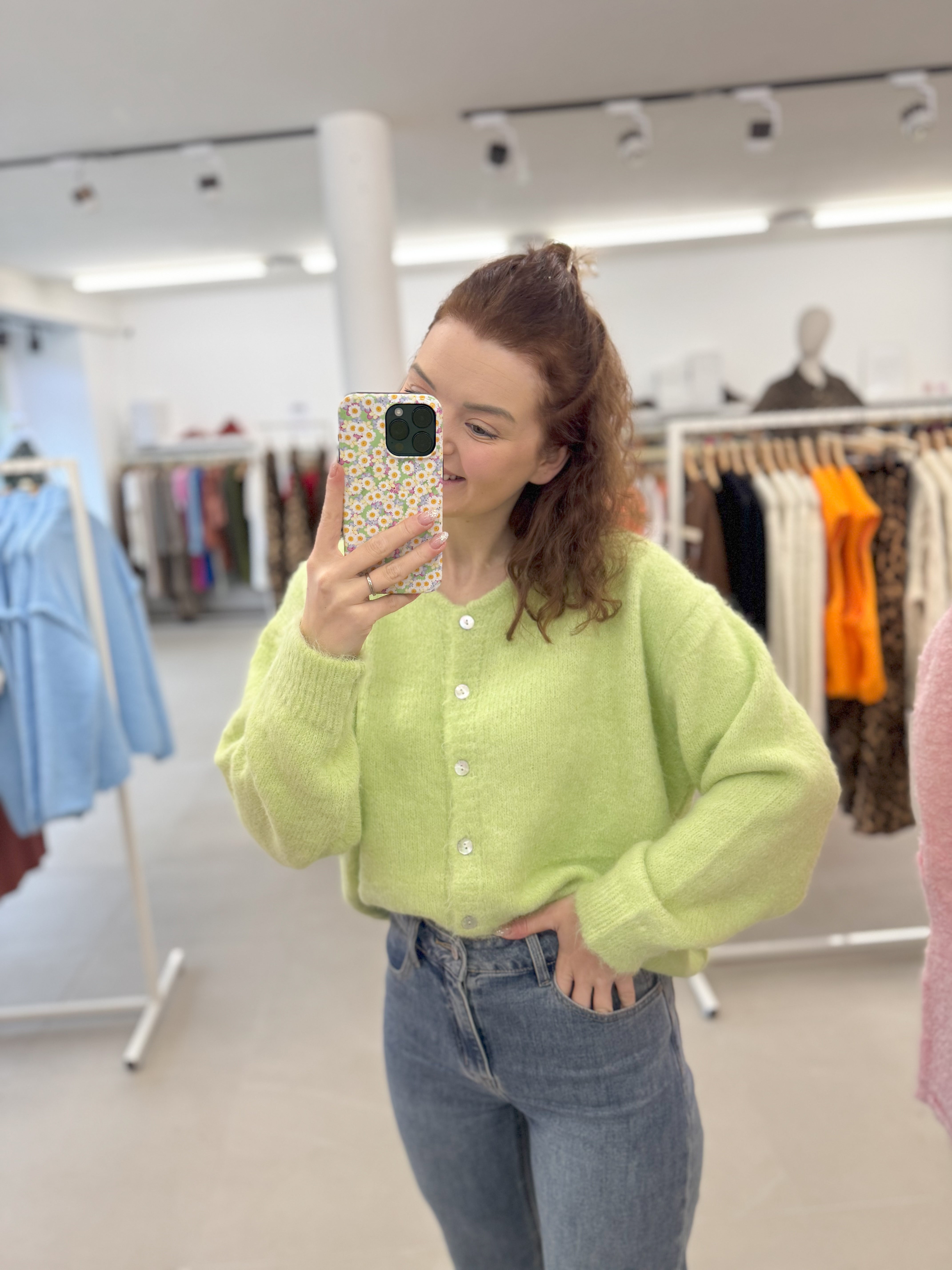 Cosy button knit - Vert