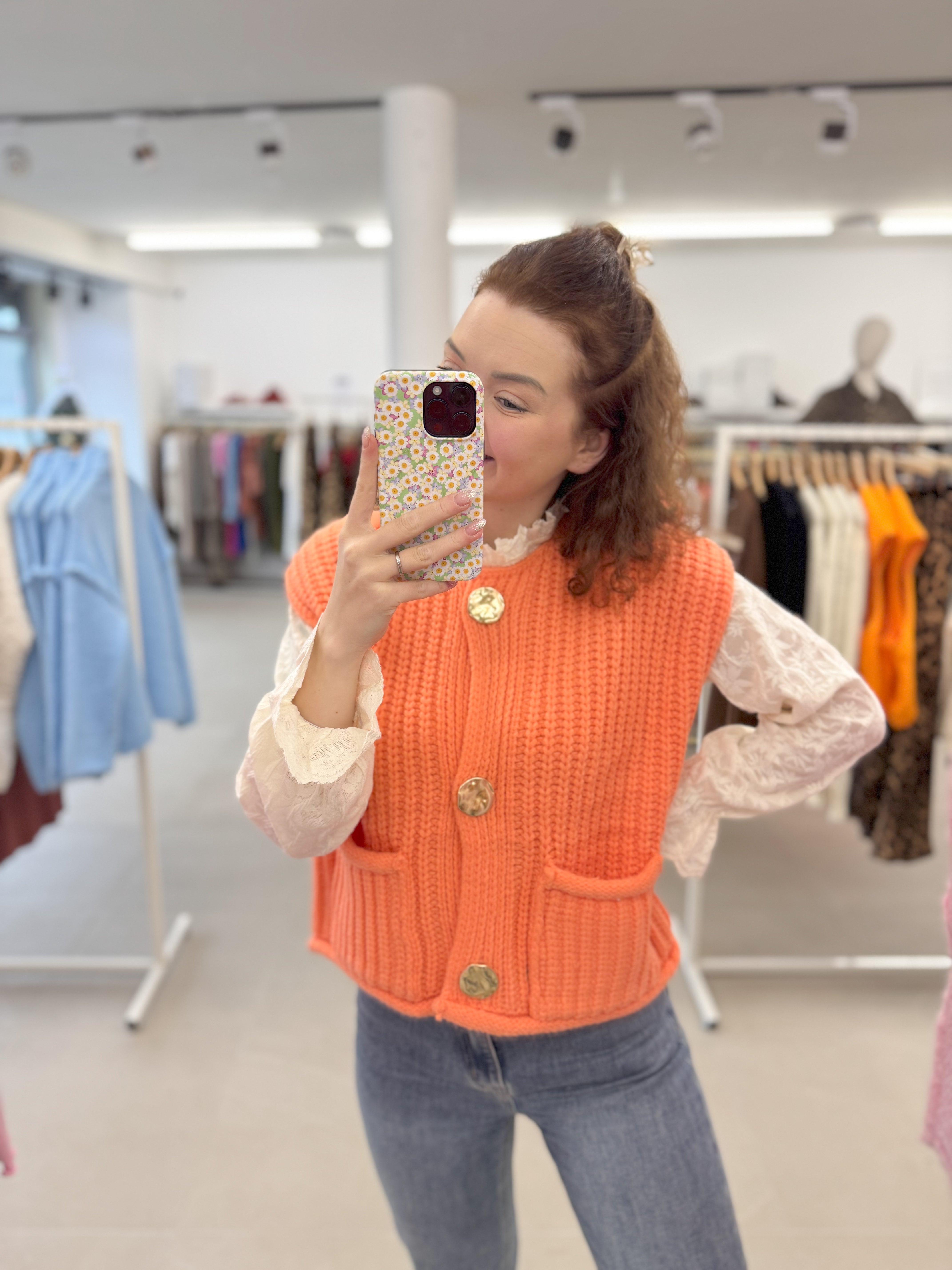 Knitted vest - Orange