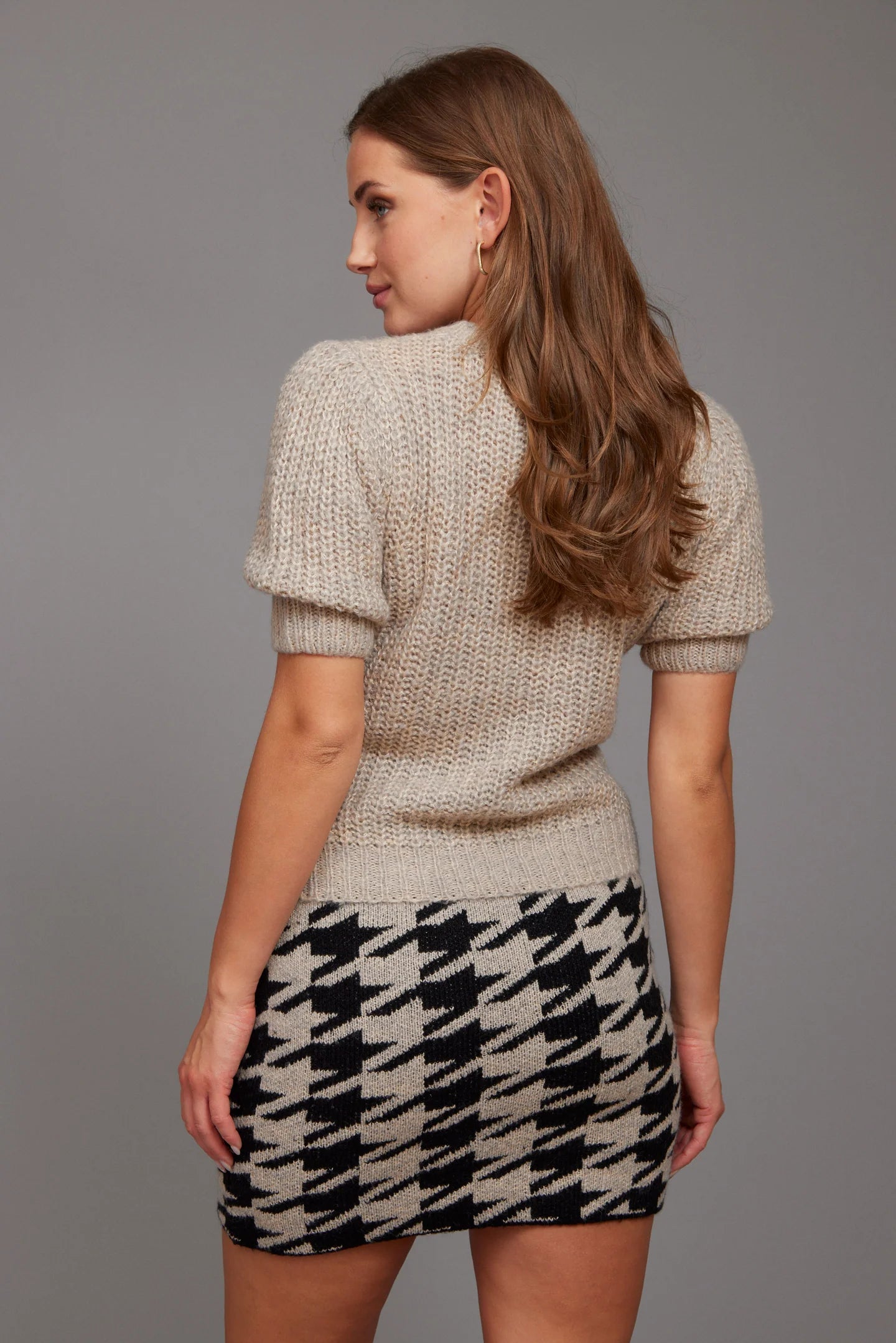 Selina Knit Skirt - Beige/Black
