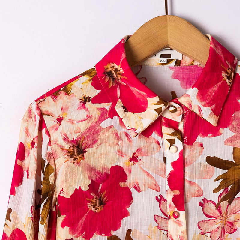 Spring flower blouse - Fuchsia