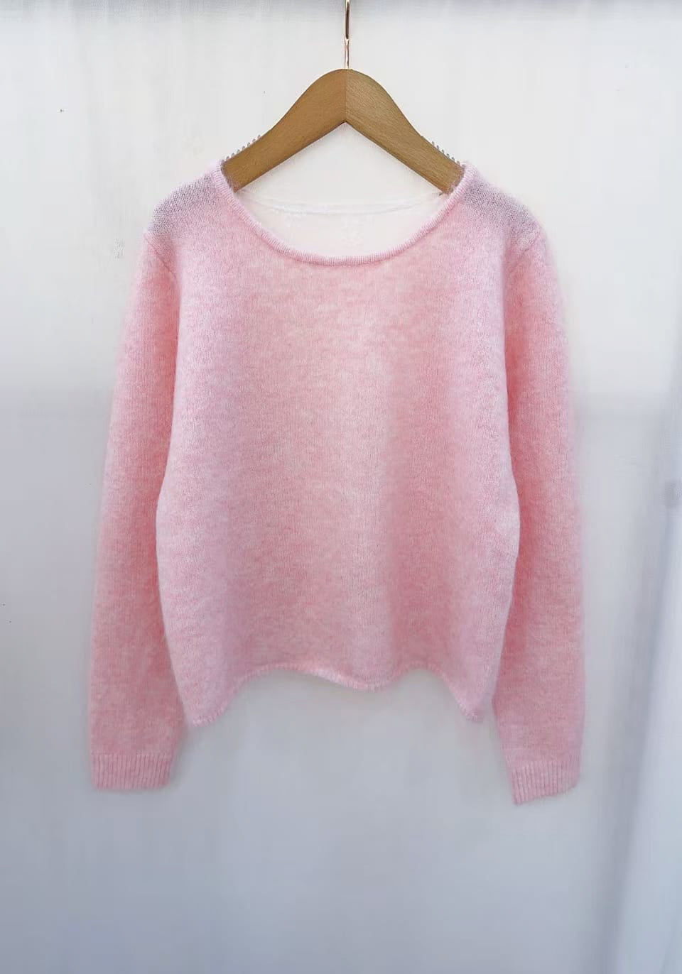 Open back lace knit - Pink