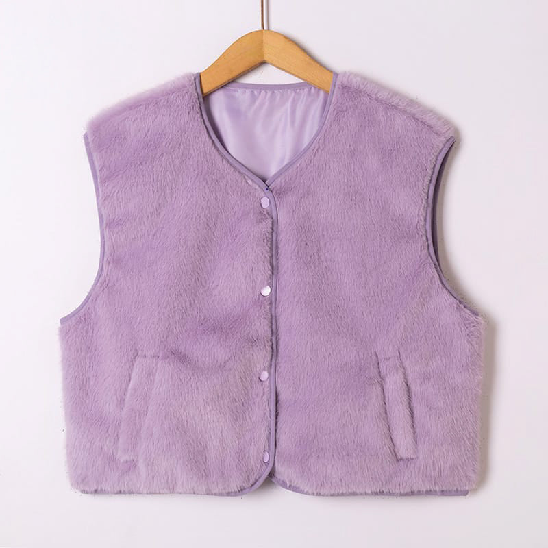 Lila teddy gilet