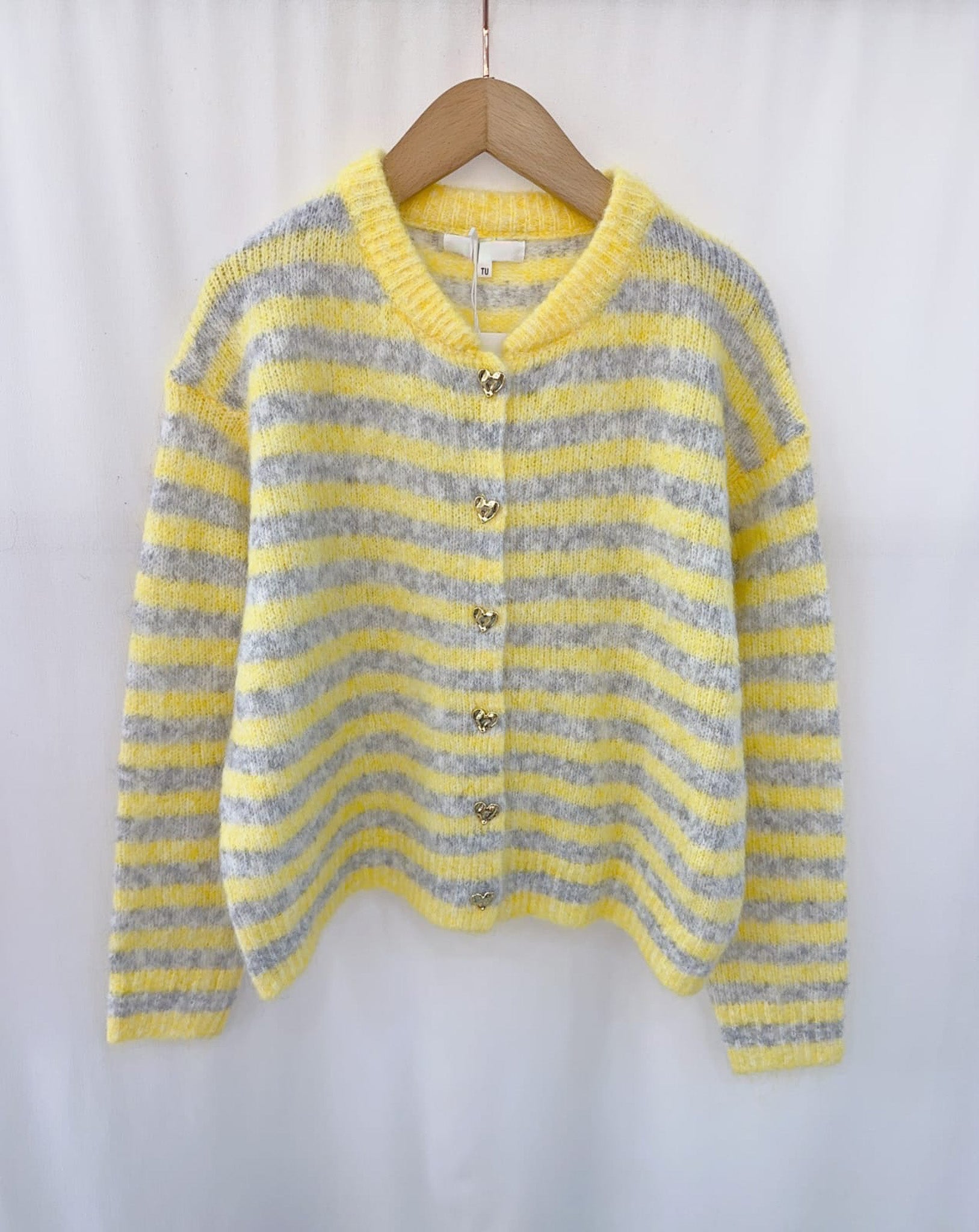 Yellow/grey striped cardigan