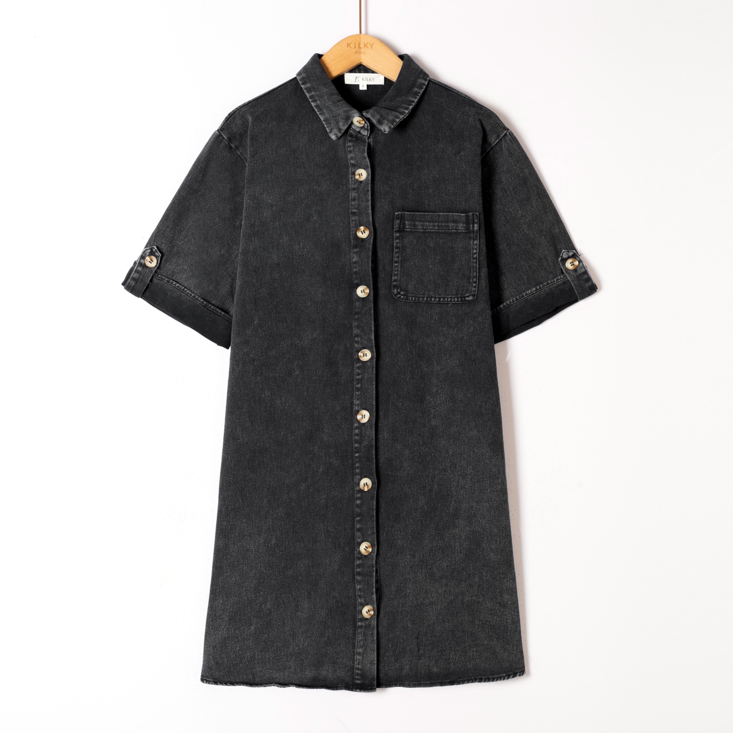 PRE-ORDER / Denim dress - Black